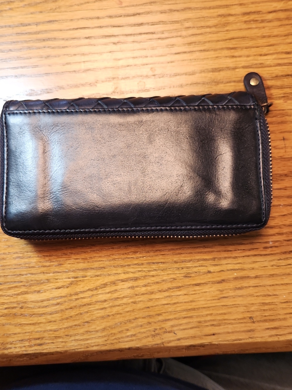 PIKOLINOS Black Woven Leather Zip Wallet - Picture 3 of 6